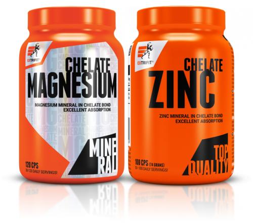 XTRIFIT Magnesium Chelate 120 kapslí + EXTRIFIT Zinc Chelate 100 kapslí AKCE